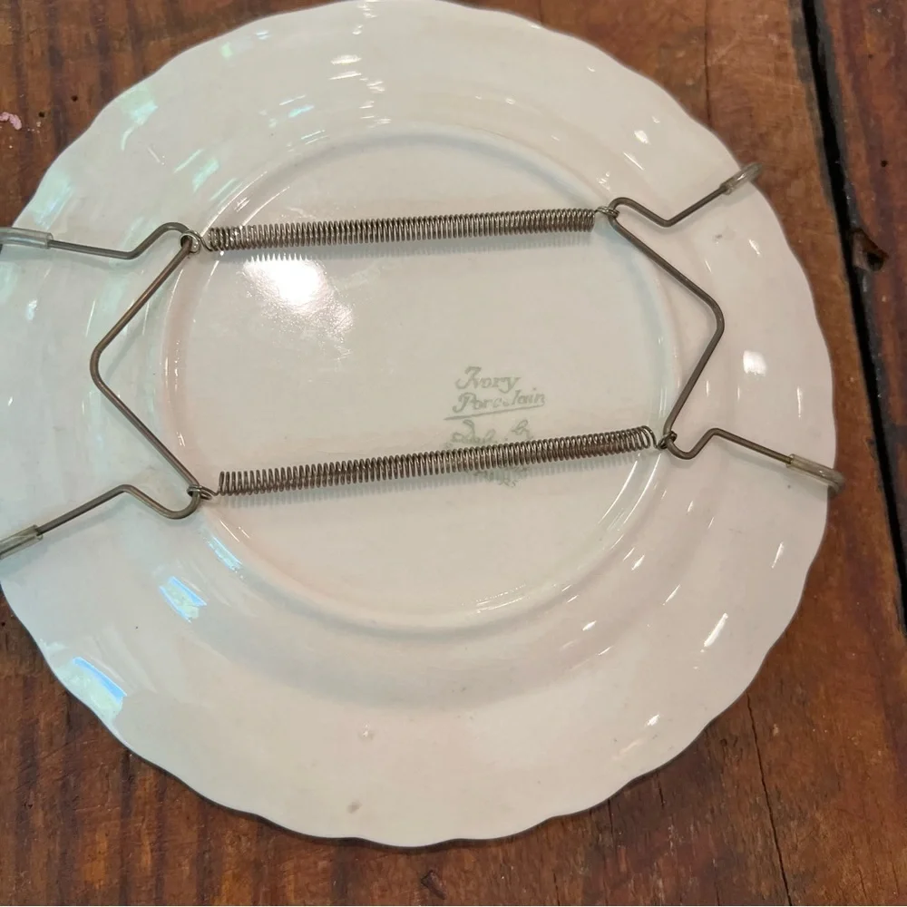 Floral Ceramic Dessert Plates Set of four decor hanging braces Sebring Porcelain